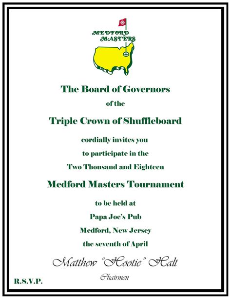 the masters invitation letter|Earning a Masters invitation .